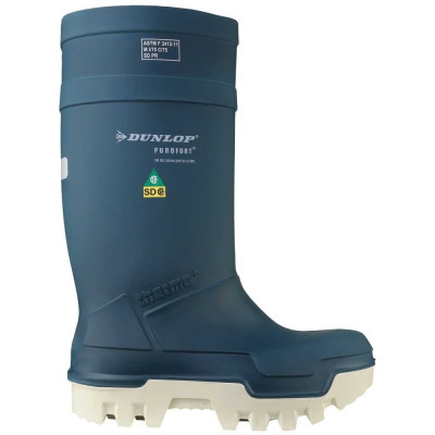Сапоги DUNLOP PUROFORT THERMO+ FULL SAFETY синие с белой подошвой, 41, E662673/41