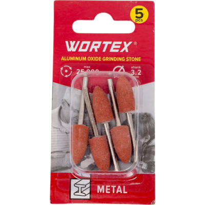 Шлифовальный камень из оксида алюминия 9.5 мм, 5 шт WORTEX ETCA3229518