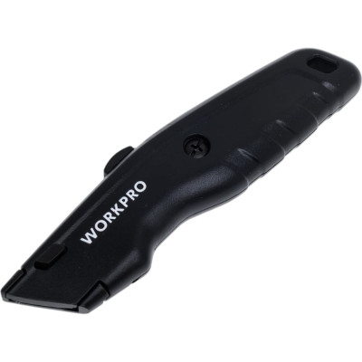Нож алюминиевый металлический WORKPRO быстрая смена, черный WP213008