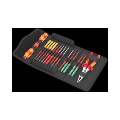Набор бит с битодержателем WERA Kraftform Kompakt VDE 17 extra slim 1 Tool Finder 2x9x98; PH1x157; PH2x157; PZ1x157; PZ2x157; 1x1x157; 1x2x157; TX1 WE-006612