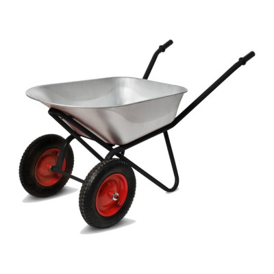 Строительная тачка с пневмоколесом БИЗОН двухколесная, 110 л / 250 кг 13810 Черный