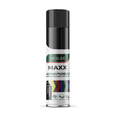 Аэрозольная краска Veslee MAXX 650мл черный глянцевый RAL 9005 VX9005
