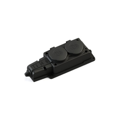 Колодка удлинителя Systeme Electric 2-м MultiSet 16А 250В IP44 с заземлением каучук черный SE MST4102BK