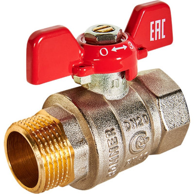 Кран шаровой ROMMER ВР/НР, ручка бабочка 3/4 RBV-0004-2210220 RG00938RJNA7OU