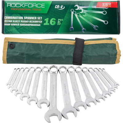 Набор ключей комбинированных Rockforce 16 предметов 6-19,22,24мм RF-5161P Premium(60777)
