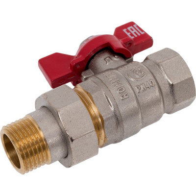 Кран шаровой с американкой ROMMER, ВР/НР, ручка бабочка 1/2 дюйма RBV-0005-2510215 RG00938RJNAQP3