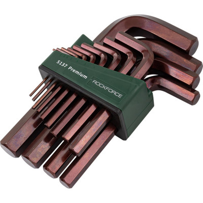 Набор Г-образных 6-гранных ключей Rockforce 2, 2.5, 3-8, 10, 12, 14, 17, 19 мм, 13 предметов RF-5137 PREMIUM(61351)