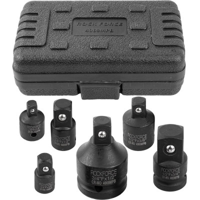 Набор адаптеров ударных Rockforce, 6предметов (1/4''(F)x3/8''(M),3/8''(F)x1/4''(M),3/8''(F)x1/2''(M),1/2''(F)x3/8''(M),1/2''(F)x3/4''(M),3/4'&apo
