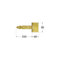 Воротная декоративная петля Rusconnect ZBO350 350x60x90x35 мм, 1 шт. 8123