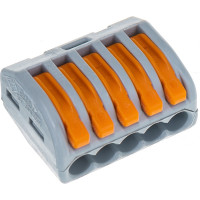 Клеммы WAGO 222-415, 5Х2,5мм2, с рычажком, упаковка 40шт 53163