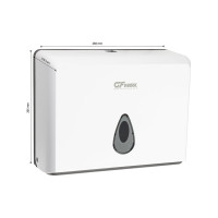 Диспенсер для бумажного полотенца GFmark Z сложения, на две пачки, с ключом, из АБС пластика, цвет БЕЛЫЙ. 904