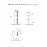 Двойная потолочная стойка Промрукав 45x30x2000 пятка 120x120 PR08.5155