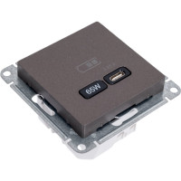 Розетка Systeme Electric Atlasdesign usb тип-c 65w высокоскор.заряд. qc, pd, механизм, мокко ATN000627
