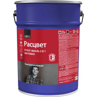 Грунт-эмаль Расцвет быстросохнущая, матовая, серая, 5 кг 82706