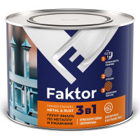 Грунт-эмаль ЯРОСЛАВСКИЕ КРАСКИ FAKTOR на ржавчину 3 в 1, синяя, банка 1.9 кг 215144