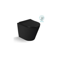 Приставной безободковый унитаз Santi Line матовый чёрный, сиденье микролифт SL-5020MB