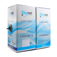 Кабель SkyNet Light UTP outdoor 2x2x0.46, медный, FLUKE TEST, кат.5e, однож., 305м, box, черный, CSL-UTP-2-CU-OUT