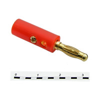 Штекер Banana Pro Legend GOLD красный, винтовое крепление, 4 мм PL2438