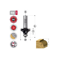Фреза радиусная с подшипником R=2.4 мм, 17.3х51 мм, s=6 мм WOODWORK 938.2406.06