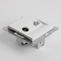 Розетка STEKKER телевизионная + компьютерная RJ-45 (механизм), gls00-7106-01, 75 ом, 5-862мгц, серия катрин, белый, 49181