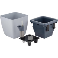 Горшок с автополивом INGREEN munchen 5л с внутренней вставкой 2,2л, квадратный, утренний туман IG622411025 231984