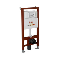 Комплект Bauedge BAU 6 в 1: инсталляция BAU PRO, унитаз подвесной безободковый Bau Hotel PRO, сиденье быстросъемное микролифт, клавиша BAU Stil, черный матовый Q111300-NM0003-PRO-Q00003