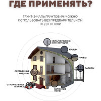 Грунт-эмаль по ржавчине 3 в 1 Грунтович быстросохнущая, 0.8 кг, коричневый brown-08