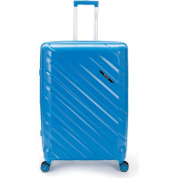 Чемодан Torber В Отпуск, синий, полипропилен, 54.5x33.5x79 см, 135 л T1908L-Blue