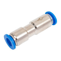 Фитинг цанговый прямой соединительный с клапаном для трубок с наружным диаметром 10 мм SHPI CVPU 10