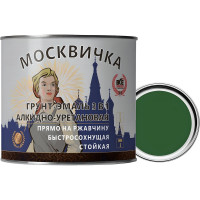Алкидно-уретановая грунт-эмаль МОСКВИЧКА 3 в 1 ЗЕЛЕНАЯ RAL 6002 1.9кг 4620105772259
