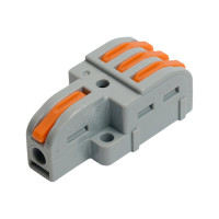 Клемма супер-компактная разветвительная STEKKER 1 вход, 3 выхода, наборная, LD220-103 (DIY упак 10 шт), 49791