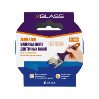Лента малярная для точных линий XGLASS бумага Washi, синяя, 25 мм, 25 м 160471