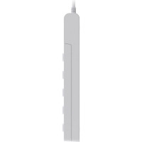 Сетевой фильтр QUMO Power Bar PRO 6SP4U P-0006, 5 независимо отключаемых розеток, 2500 Вт, 10A, кабель 2м 3 мм чистая медь, пожаробезопасный пластик, евровилка, 3 USB порта 3,1A суммарно белый 48580
