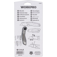 Нож универсальный складной алюминиевый WORKPRO со сменными лезвиями WP211012