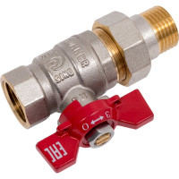 Кран шаровой с американкой ROMMER, ВР/НР, ручка бабочка 1/2 дюйма RBV-0005-2510215 RG00938RJNAQP3