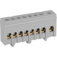 Шина ЭРА NO-224-106 L фаза в изолированном корпусе на DIN-рейку ШНИ-6x9-8-Д-серый Б0062890