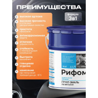 Грунт-эмаль по ржавчине РИФОМЕТ -ГЛ RAL 7016 10 кг 110009