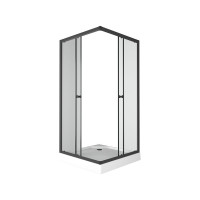 Душевой уголок BauedgeBAU Stil Hit Black с поддоном 90x90х195, прозрачное закаленное стекло, черный профиль TY0038