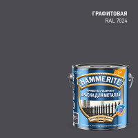 Грунт-эмаль 3 в 1 Hammerite гладкая цвет графит RAL 7024 2л 50033670