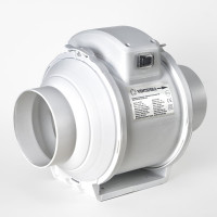 Вентилятор VENTSFERA осевой канальный, двухскоростной 125 PRO + кнопка на корпусе для переключения скоростей, D 125 BZ-125P