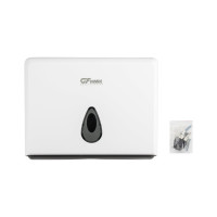 Диспенсер для бумажного полотенца GFmark Z сложения, на две пачки, с ключом, из АБС пластика, цвет БЕЛЫЙ. 904