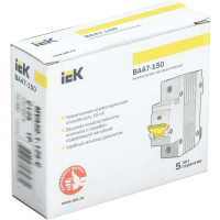 Автоматический выключатель IEK ВА47-150 1Р 100А 15кА х-ка C MVA50-1-100-C