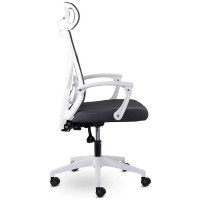 Кресло UTFC астон м-711 с подголовником, белый пластик (темно-серый) КИАстон02