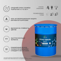 Грунт-Эмаль 3 в 1 по ржавчине MALARE, акриловая, черный, матовая, 20 кг ГЭФСТ9005М2000