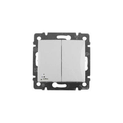 Переключатель Legrand двухклавишный IP44 Legrand Valena 10А 250В схема 6/2 безвинтовые зажимы белый 770098