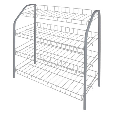 Этажерка для обуви Nika 1 4 полки серебро ЭТ1