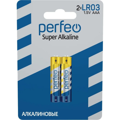 Алкалиновые батарейки Perfeo LR03, 2 шт., на блистере 30005153