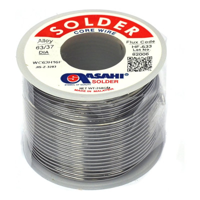 Припой (1 мм, 0.25 кг, Sn63/Pb37, HF533 флюс RMA) ASAHI 00-00000311
