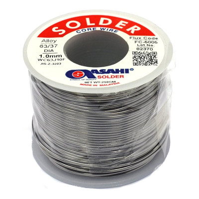 Припой (1 мм, 0.25 кг, Sn63/Pb37, FC5005 флюс RMA) ASAHI 00-00000309