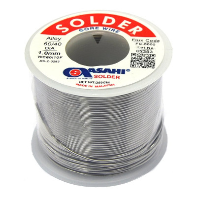 Припой (1 мм, 0.25 кг, Sn60/Pb40, FC5000 флюс RMA) ASAHI 00-00000074
